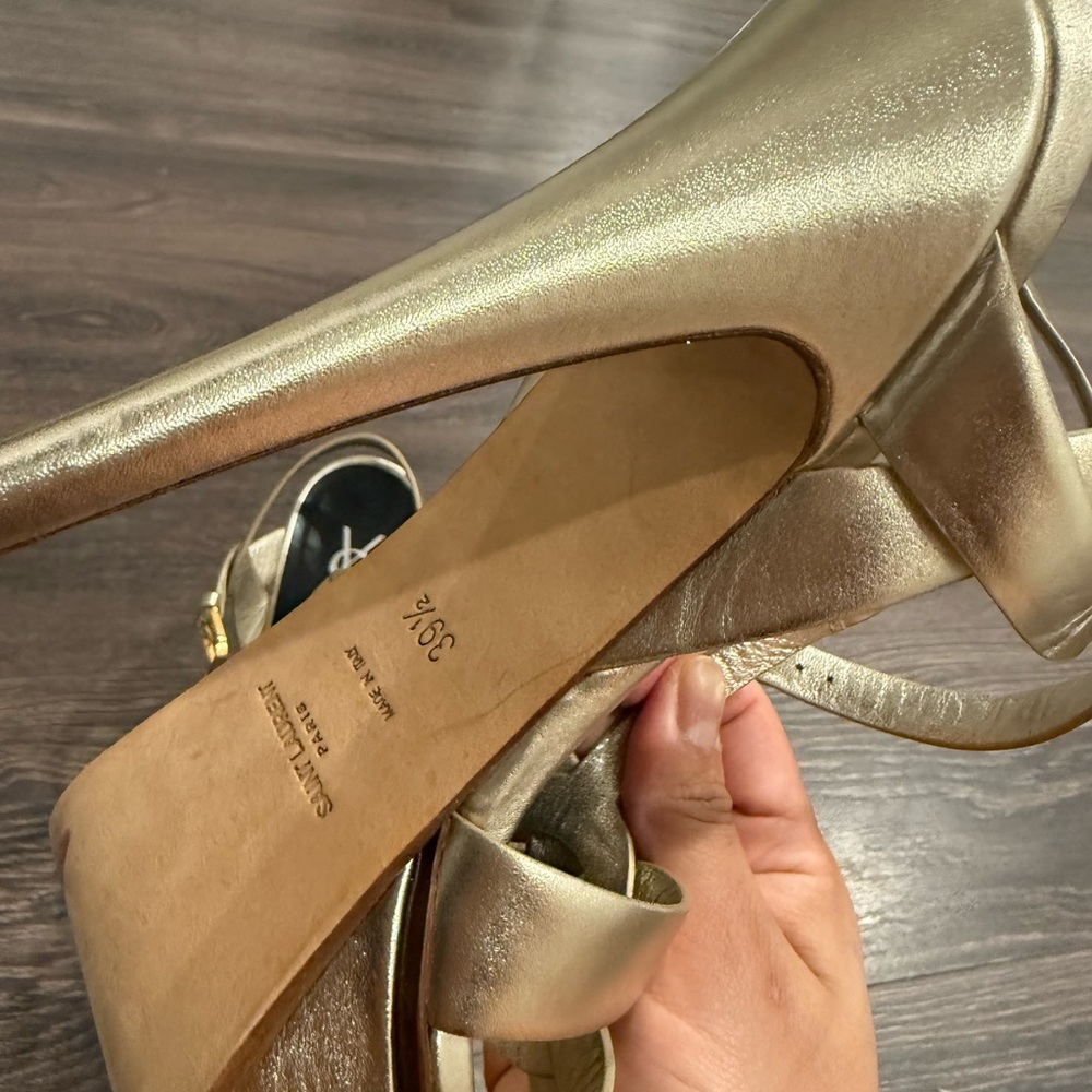 Yves Saint Laurent Metallic Gold Heels - Picture 4 of 6